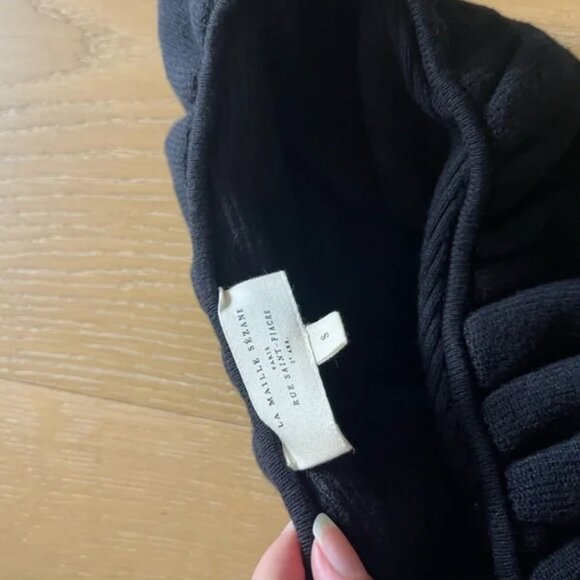 SÉZANE Isabella Wool-Blend Rib Knit Bodysuit, Black - Picture 5 of 5